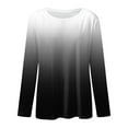 thumbnail image 4 of Femmes Daily Tops Manches Longues Confortable Gradient Imprimé Blouse Tops Casual Manches Longues Col Tunique Pull-Over Chemises, 4 of 4