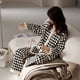 thumbnail image 3 of Pijama de mujer para el hogar, cárdigan con cuello en V, dulce, manga larga, suelto, talla grande, traje de estudiante para el hogar, 3 of 6