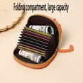 thumbnail image 4 of SolaceHue PU Leather Wallet Set for Women, Small Animal Coin Purse with Zipper & 11 Slots Card Holder Clutch, Mini Change Purse for Cash, ID, Keys, Lipstick, Headset,Apricot, 4 of 8