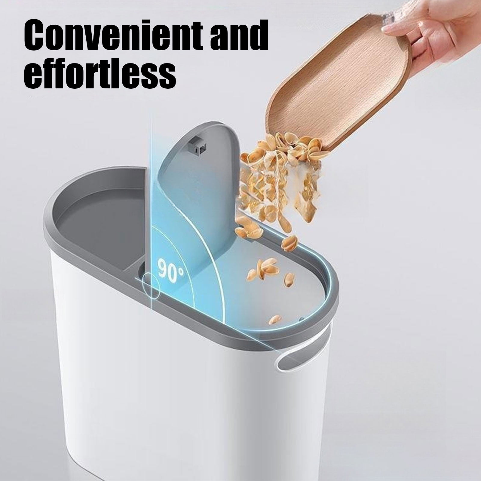 Narrow-Space Trash Can – Pressure-Activated Lid Sanitary Bin, Plastic Wastebasket for Kitchen, Bathroom, Toilet, and Living Room Storage