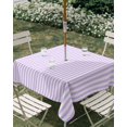 thumbnail image 3 of Square Outdoor Tablecloth with Umbrella Hole Purple White Stripe Outside Table Cloth Waterproof Patio Table Cover Modern Minimalist Geometric Striped Zipper Tablecloths for Picnic Camping 60x60 Inch, 3 of 8