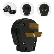 KONTONTY Heavy Duty Electrical Plug 3 Prong Male Dryer Replacement Black for Stove Generator