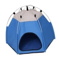 thumbnail image 1 of Tienda de campaña para mascotas, caseta para perros, duradera, hecha a mano, suave, antideslizante, con accesorios, calentador para mascotas Azul, 1 of 9