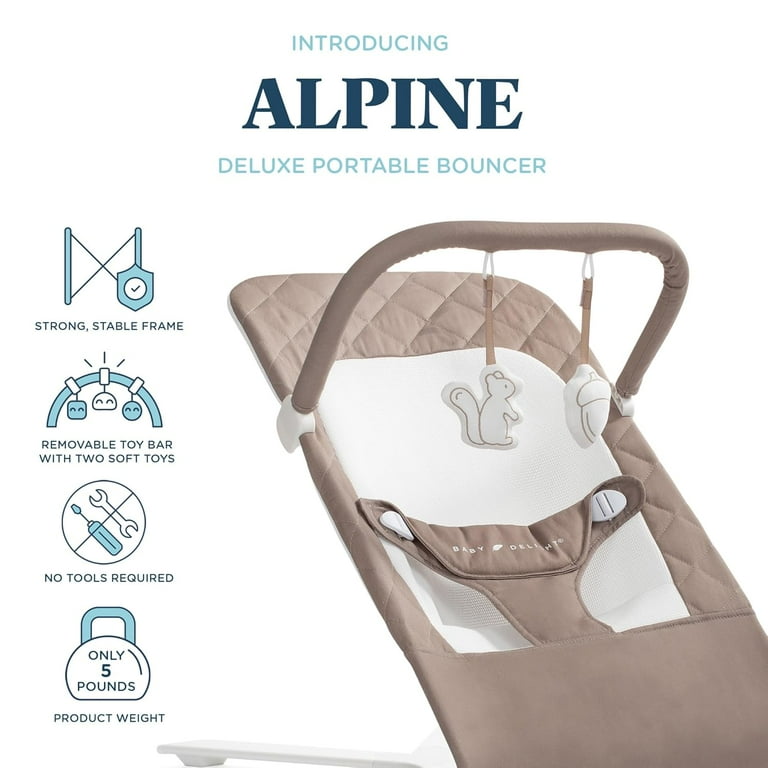 Baby Delight Alpine Organic Portable Bouncer, Mocha photo 6