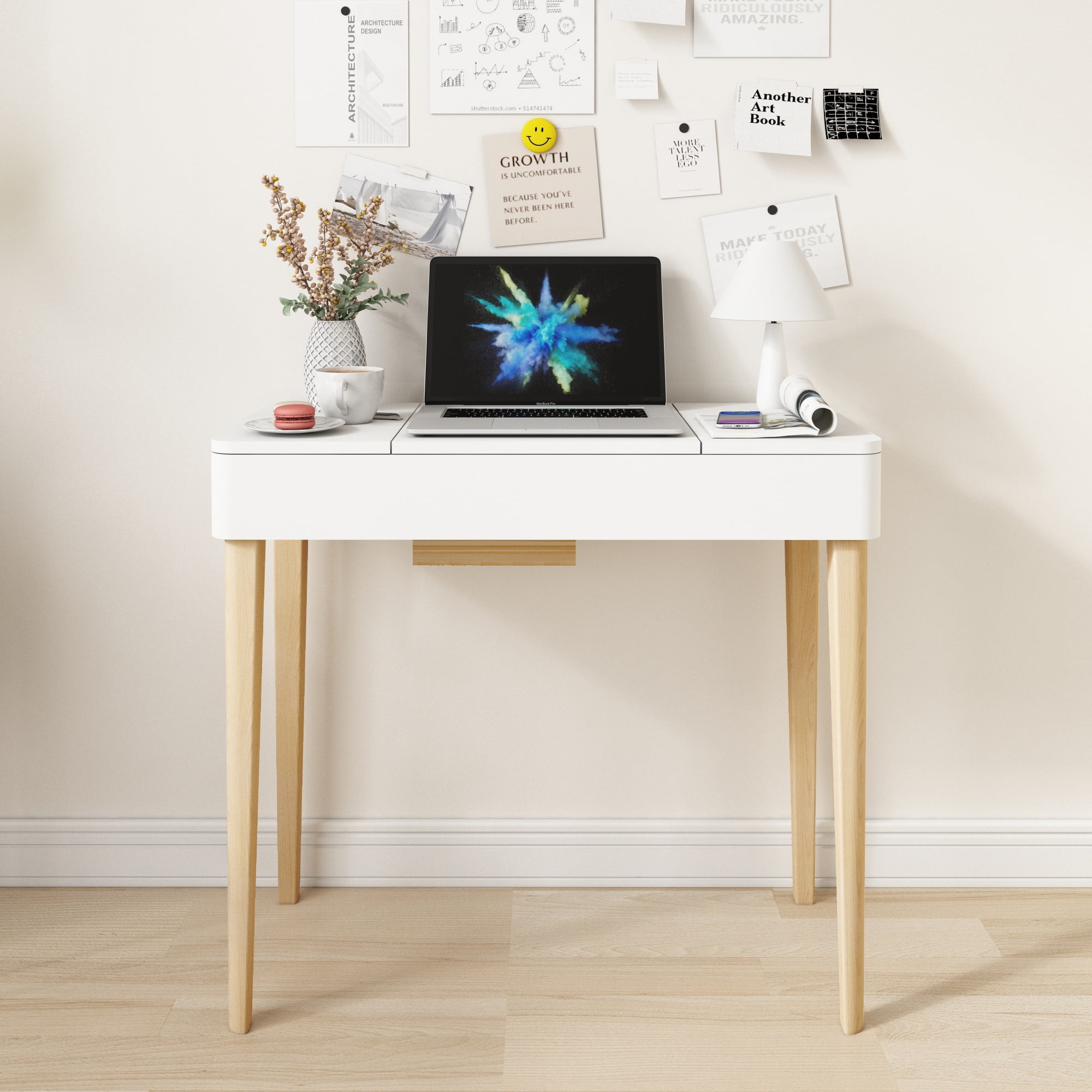 【SEAL限定商品】 with Desk Vanity Small HSUNNS Mirror Stool Hidden and ミュージシャン