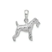 FJC Finejewelers 925 Sterling Silver Rhodium Plated Textured 3D Wire Fox Terrier Charm 12 mm