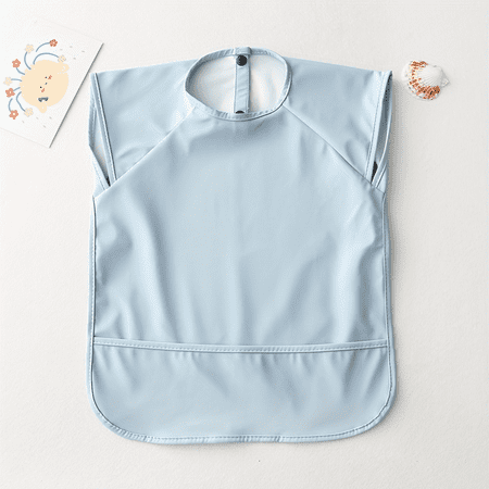 

SHZHRUKUNSHM Ultra-Comfortable Soft & Cozy Sleeveless Reverse Wear Eating Bib in Vibrant Solid Colors - Spill-Proof Perfect for Mealtime Snack Time and On-the-Go Feeding