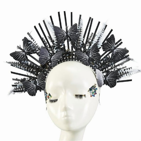 Yokua Mary HaloCrown Butterfly HeadbandGoddess Headpiece Spiked Crown Headpiece