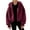 1-Wine#fuzzy hoodie jacket for women, variant on Autumn Winter Outwear Women Fleece Hooded Coats Fashion Color Block Warm Female Patchwork Zip-up Thermal Plush Jackets Plus Size