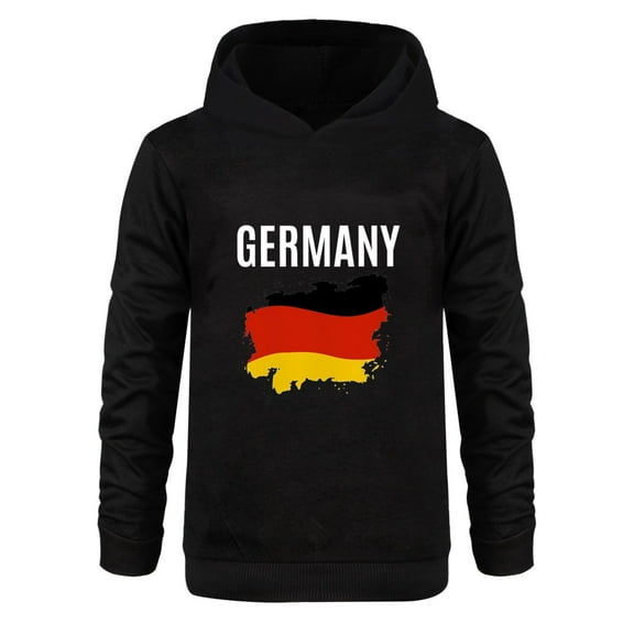 Mercatoo German Boys Girls Hoodies Long Sleeve Basic Germany Flag Pullover Sweatshirt Kids 𝐀thletic Top Blouse Letter Tops