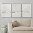 thumbnail image 2 of PixonSign Framed Canvas Print Wall Art Set Duotone Gray White Pastel Watercolor Paint Strokes Abstract Shapes Illustrations Modern Art Geometric Mid-Century Modern Cozy for Bedroom - 16"x24"x3 White, 2 of 5