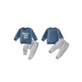 thumbnail image 2 of BemeyourBBs Toddler Baby Boy Fall Winter Clothes Infant Baby Boys Outfits Mommy's Little Prince Letters Crown Printed Long Sleeve Crewneck Sweatshirt Elastic Waist Jogger Pants Set, 2 of 9