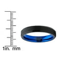 thumbnail image 4 of Metal Masters 4mm Wide Tungsten Carbide Brushed Black Blue Wedding Band Engagement Ring Comfort-Fit 6, 4 of 7