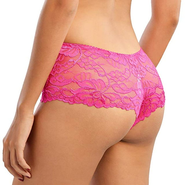 LoveByCho Women's Sexy Lace Boyshort Panties Cheeky Hipster Panties