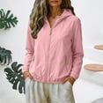 thumbnail image 6 of Vinsonshop Women's Quick Dry Sun Shirt UPF 50+ Lightweight Hoodie Jacket Long Sleeve Sun Protection Cover Up Outdoor Pink 7XL, 6 of 8