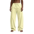 thumbnail image 2 of Sweatpants For Men Drawstring Open Bottom Wide Leg Sweat Pants Casual Fashion Streetwear Athletic Lounge Pants, 2 of 4