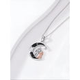 thumbnail image 4 of Dorunmo Father Daughter Dancing Necklace 925 Sterling Silver Black Crescent Moon Necklace I Love You to the Moon and Back Jewelry Gifts for Daughter from Father, 4 of 6