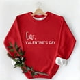 thumbnail image 2 of Womens Valentine Love Print Sweatshirt - Cute Graphic Round Neck Pullover, Casual Long Sleeve Loose Fit Top, Romantic Couple Matching 2026 Gift, 2 of 5