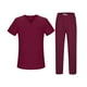 thumbnail image 1 of Conjunto de uniforme de enfermería, conjunto de uniforme de enfermería, mangas cortas, lavable, con bolsillos, suave XL, 1 of 9