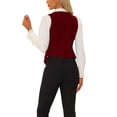 thumbnail image 4 of INSPIRE CHIC Velvet Suit Waistcoat for Women's Retro Sleeveless Steampunk Blazer Dressy Vest XS Burgundy, 4 of 7