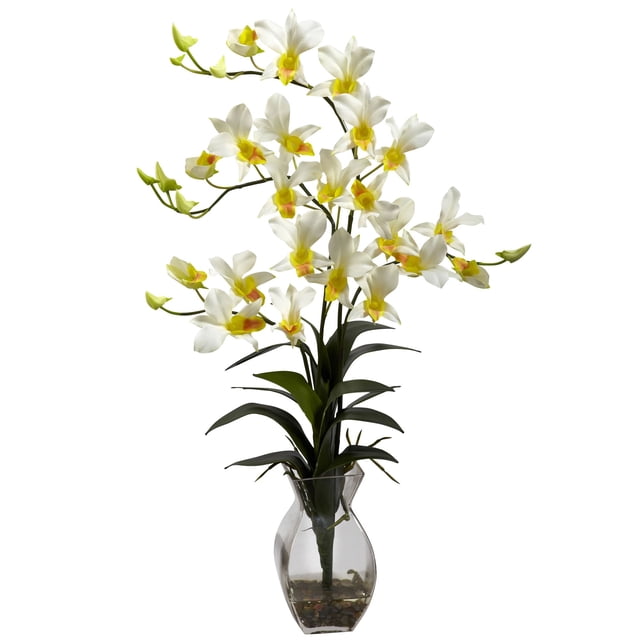 Arreglo de Orquídeas Dendrobium Nearly Natural con Jarrón