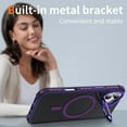 thumbnail image 3 of Magnetic for iPhone 16 Stand Case [Compatible with MagSafe] [Military Grade Drop Protection] [Lens Folded Bracket] Slim Grip Matte Shockproof with Anti-Fingerprint Phone Case,Purple, 3 of 8