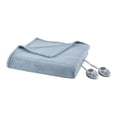 thumbnail image 1 of Serta 62" Polyester Tri-rib Fleece Fabric Heated Electric Blanket in Blue, 1 of 9