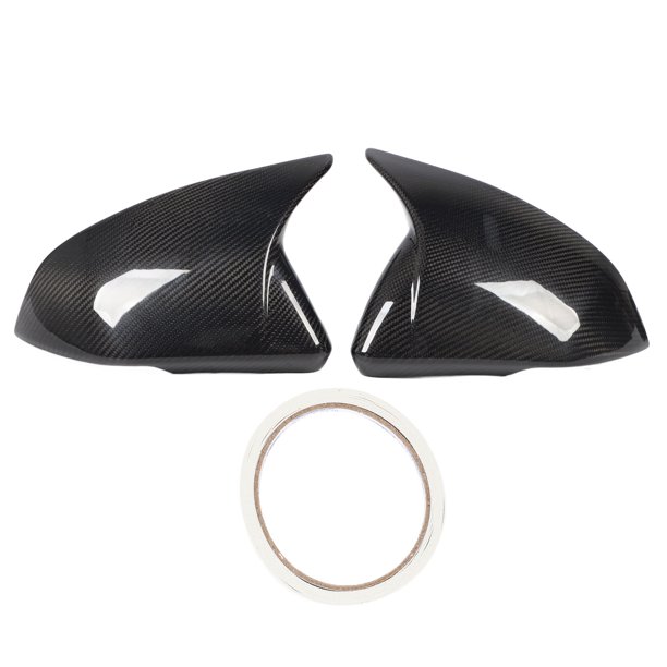 TKSE Cubierta De La Tapa Del Espejo Lateral, 1 Par De Cubiertas De La Tapa Del Espejo Lateral Carcasa Del Espejo Retrovisor Lateral Brillante De Fibra De Carbono Estándar De La UE Para Mustang S550 20