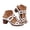 White, variant on Women's Platform Sandals Ankle Strap Open Toe Chunky Mid Heel Slip on Casual Summer Slippers