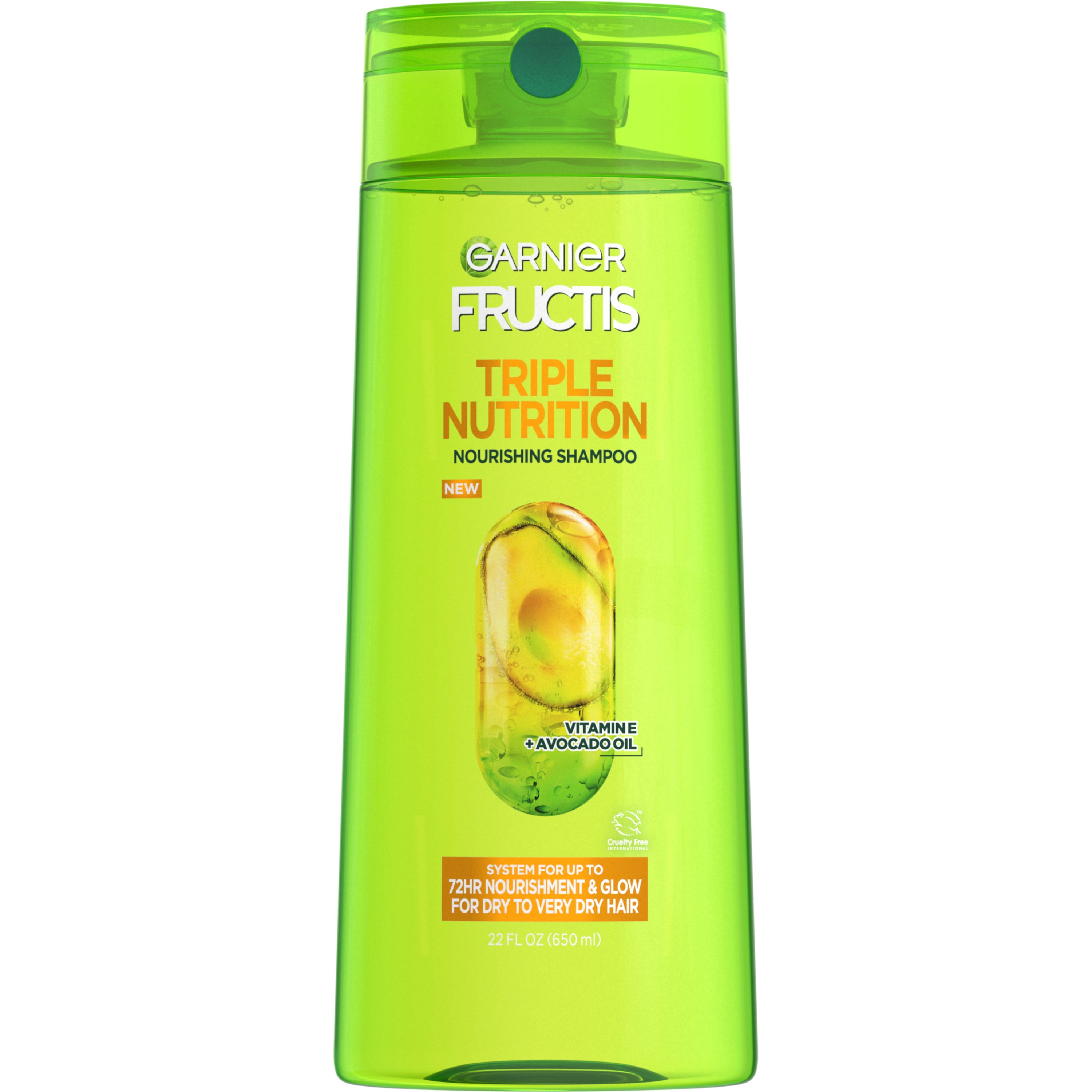 (3 pack) Garnier Fructis Adult Dry Triple Nutrition Nourishing Shampoo with Glycerin, 22 fl oz
