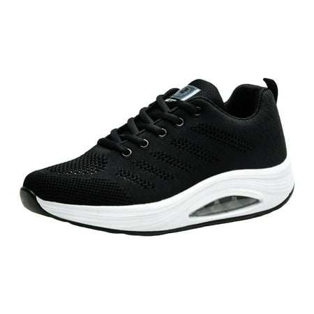 

MIASHUI Walking Shoes Thick Soled Casual Sneakers Outdoor Breathable Sneakers Womens Sneakers Black 7.5