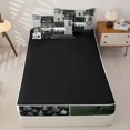 thumbnail image 4 of Manfei Jungle Deer Bear Zipper Twin Comforter Sets with Fitted Sheet and 2 Pillowcases,Camping Car Zipper Bedding Set,Olive Black,Reversible, 4 of 7