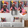 thumbnail image 4 of Designart "Bold Balance on Woman Mohawk Fashion Expression II In Pink and Blue"Woman Pop Art Metal Wall Art Pink Modern Living Room Wall Art, 4 of 6
