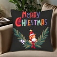 thumbnail image 5 of Set of 2 18x18in Throw Pillow Covers - Festive Merry Christmas Design with Cheerful Santa Colorful Text & Holiday Accents for Couch Bed Car, 5 of 8