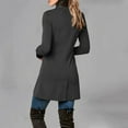 thumbnail image 5 of UJNDER Women's Solid Color Casual Zipper Hooded Long Coat Jacket Fall Jackets for Women Grey L, 5 of 6
