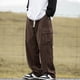 thumbnail image 4 of Pantalones de trabajo rectos de tubo para hombre, holgados, con cremallera y bolsillo, estilo retro, informales, largos, 4 of 9