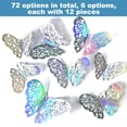 thumbnail image 2 of Juego de 72 pegatinas de mariposas huecas tridimensionales coloridas, 2 of 6