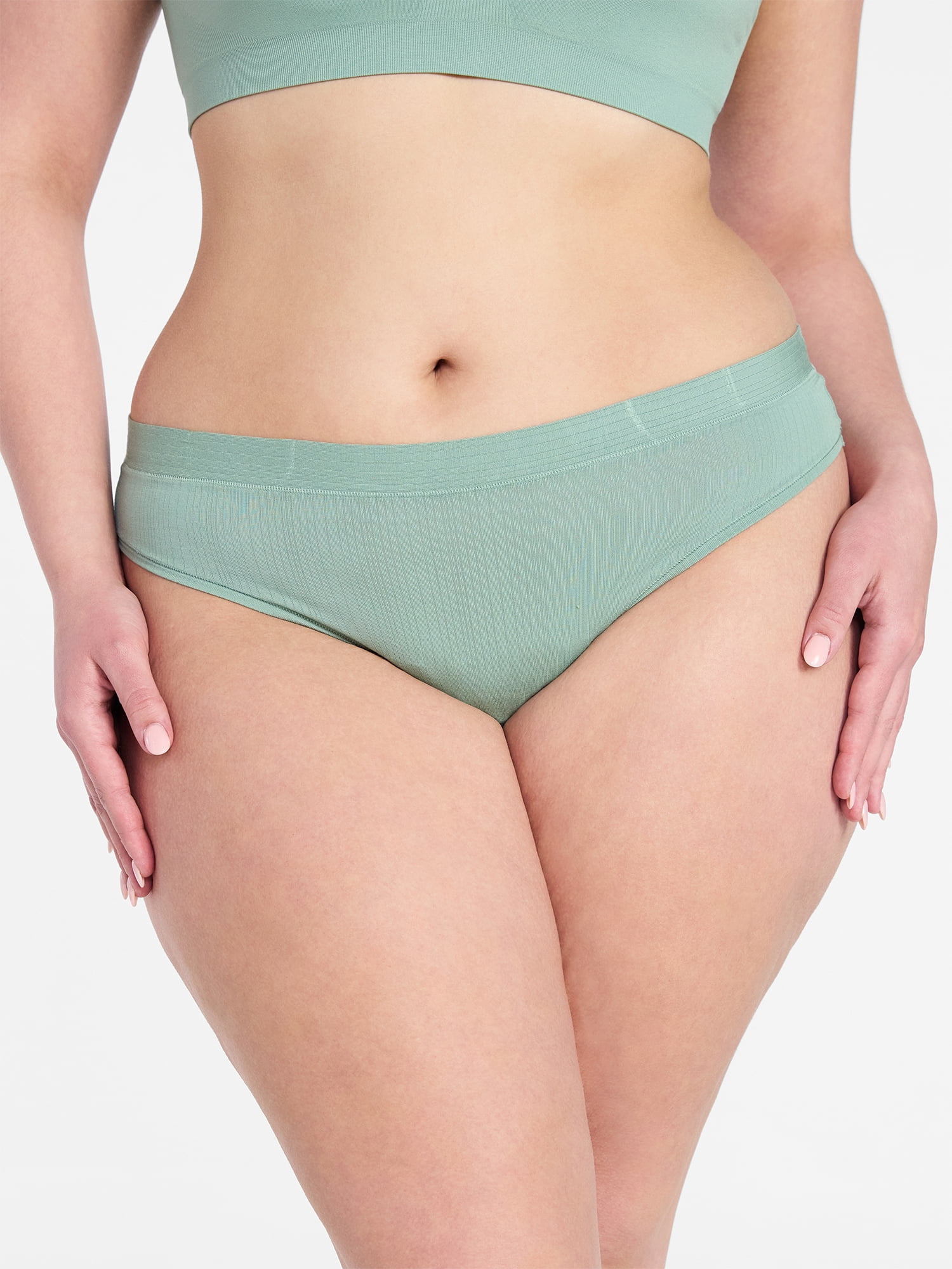 Joyspun Women's Ribbed Modal Thong Panties, 3-Pack, Sizes XS to 3XL