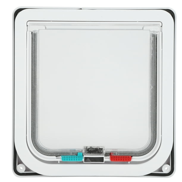 M Buder Puerta con Tapa para Gatos y Perros Pequeños Cerradura de 4 Vías Blanco S