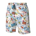 thumbnail image 6 of Uemuo Stamp Pattern Men's Swim Trunks Hawaiian Beach Bathing Suit Swimsuits Beach Quick-Dry Shorts with Pockets-XX-Large, 6 of 9