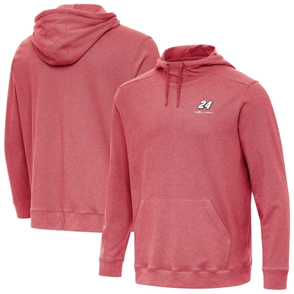 Men's-Antigua Heather Red Jeff Gordon Cloud Pullover Hoodie