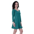 thumbnail image 6 of Moomaya Womens Full Sleeve Shift Dress w/ V neck Cotton Casual Summer Dresses - SR, 6 of 7