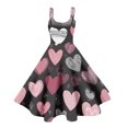 thumbnail image 4 of Women's Valentine's Day Dresses Love Heart Print Off Shoulder Vintage Sleeveless Dress Navy 2XL, 4 of 5