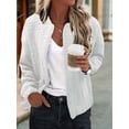 thumbnail image 4 of Jackets for Women Autumn Fashion Cute Jacquard Coats Zip Up Jackets Dressy Casual White M, 4 of 9