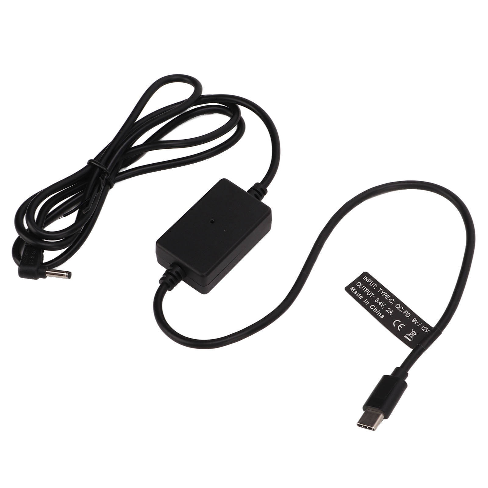 Type?C?Power?Cable, Black USB C To DC?Cable 3.0x1.1mm DC 8.4V 2A With
