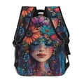 thumbnail image 4 of Disketp Bohemian Colorful Flower Woman Mochila Estampada para Hombre y Mujer – Mochila Ligera Clásica con Múltiples Bolsillos para Universidad, Trabajo y Viajes-One Size, 4 of 5