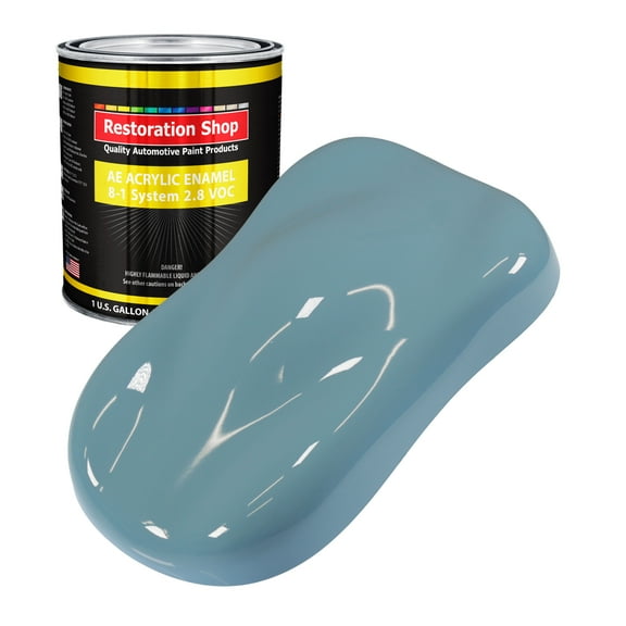 Restoration Shop Glacier Blue Acrylic Enamel Auto Paint - Gallon Paint Color Only - Single Stage High Gloss