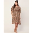 thumbnail image 3 of Moomaya Sleepwear, Printed Kaftan For Women, V-Neck Cotton Caftan Sleep Dress, 3 of 8