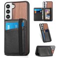 thumbnail image 1 of Allytech Wooden Case for Samsung Galaxy S22/ Galaxy S22 5G 2022(6.1"), Detachable Magnetic Back Wallet Card Slots Shockproof Protective Folio Kickstand Case for Samsung Galaxy S22 2022, Walnut, 1 of 8