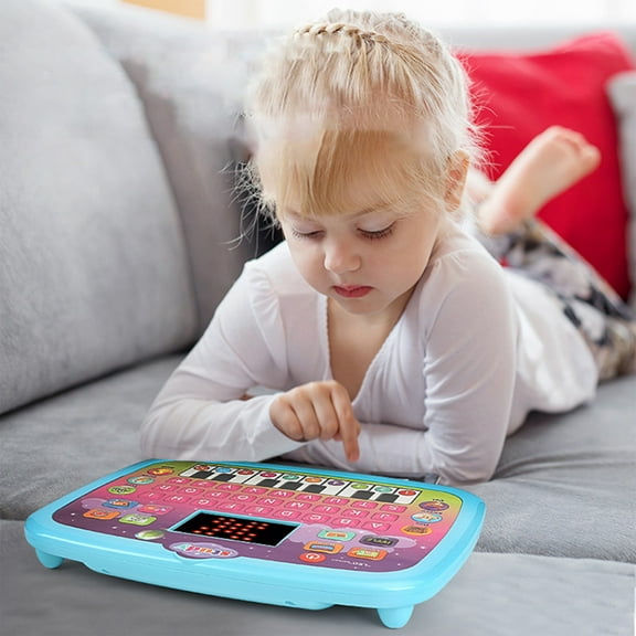 SPOORYYO English Learning Tablet with LED Screen Educational Toy for Early Learning Interactive Q&A Function Piano Keyboard
